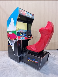 A-G 32 LCD RACING arcade met SEAT en 150 RACING GAMES BURNIN RUBBER + OUTRUN 1
