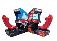 A-G 32 LCD RACING arcade met SEAT en 150 RACING GAMES BURNIN RUBBER + OUTRUN